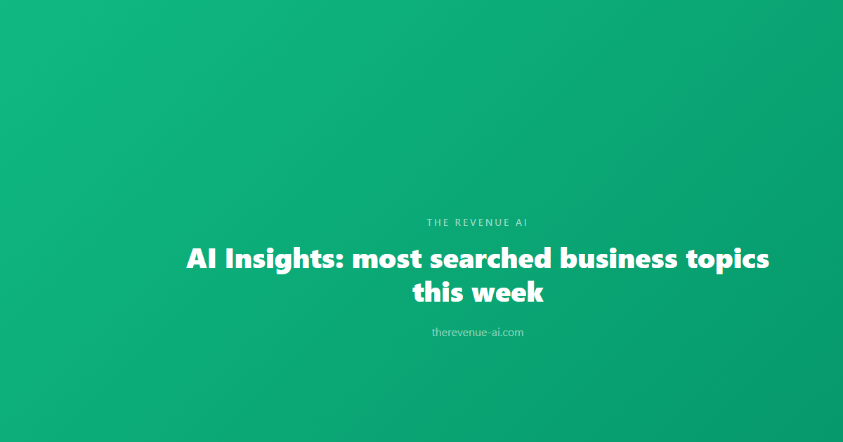 AI Insights: most searched business topics this week