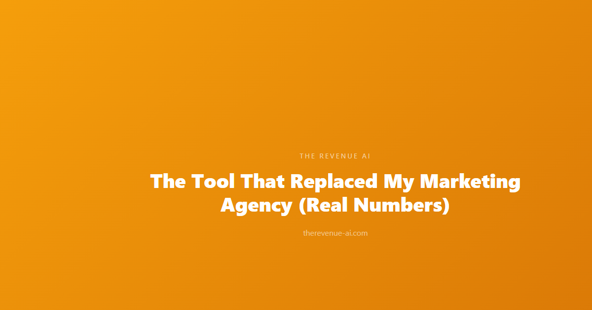 The Tool That Replaced My Marketing Agency (Real Numbers)