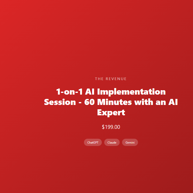 1-on-1 AI Implementation Session - 60 Minutes with an AI Expert