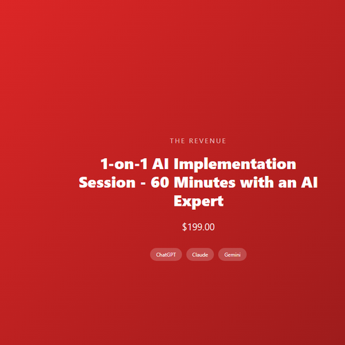 1-on-1 AI Implementation Session - 60 Minutes with an AI Expert