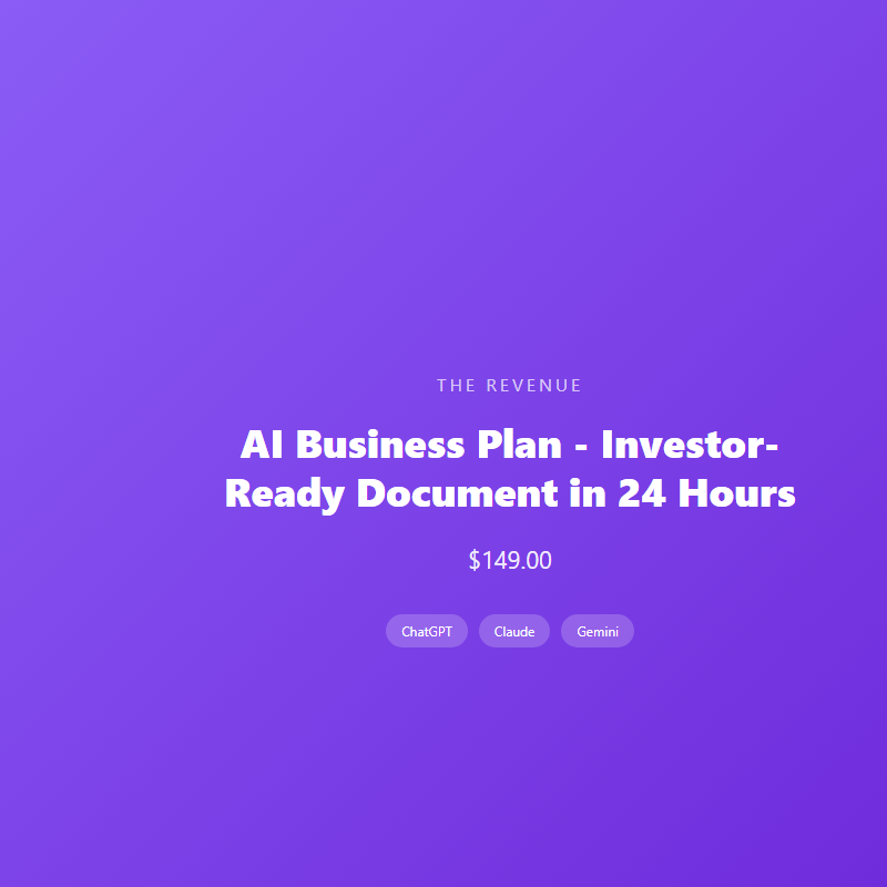 AI Business Plan - Investor-Ready Document in 24 Hours