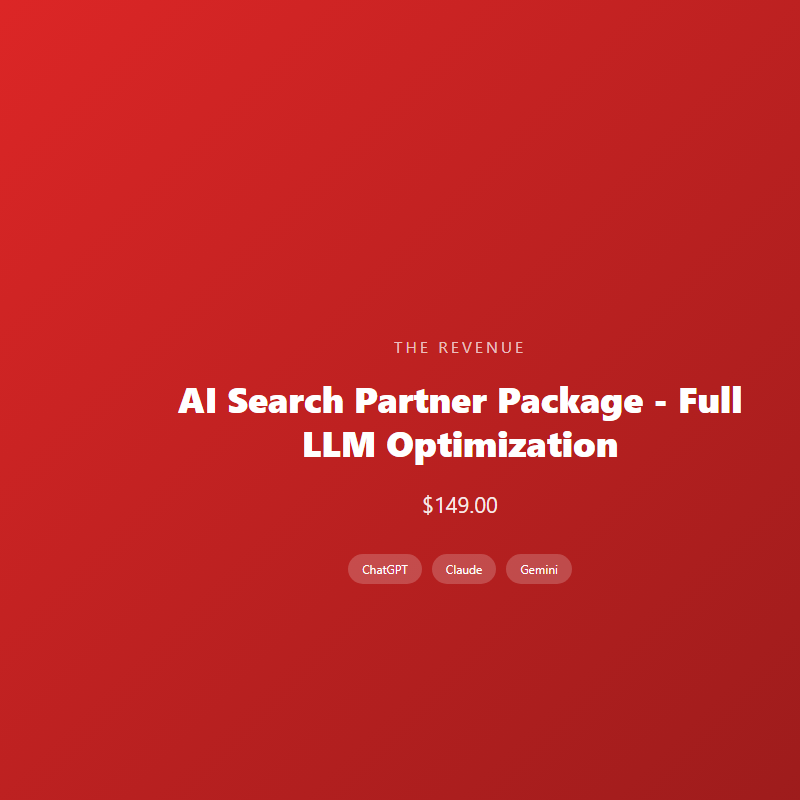 AI Search Partner Package - Full LLM Optimization