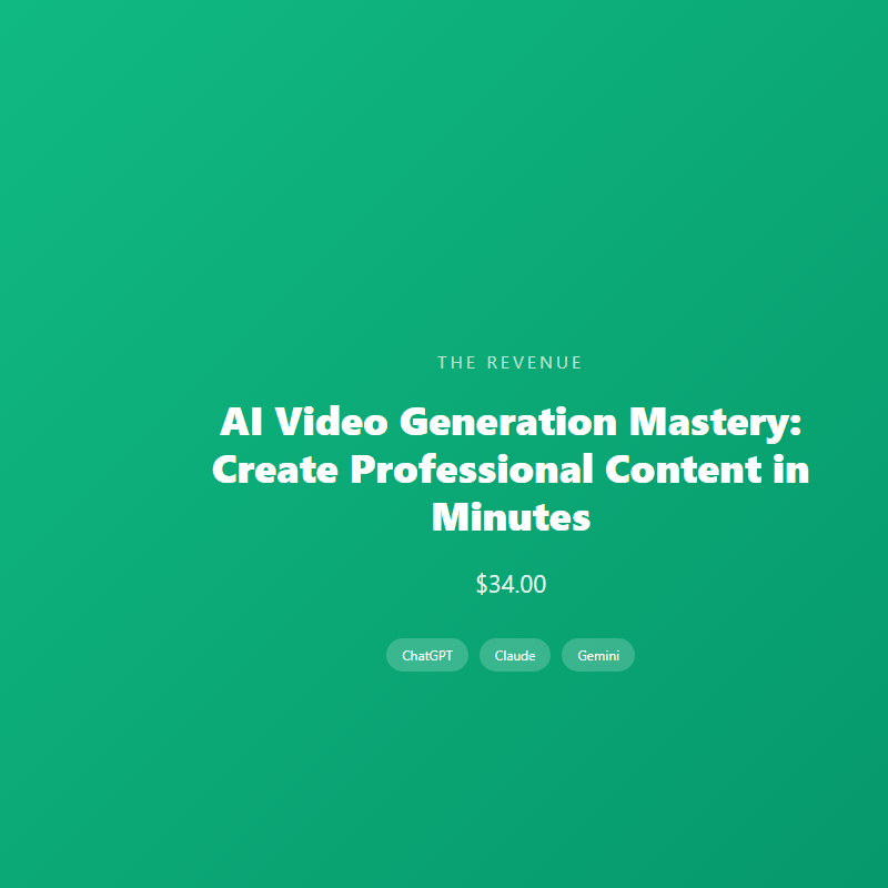AI Video Generation Mastery: Create Professional Content in Minutes