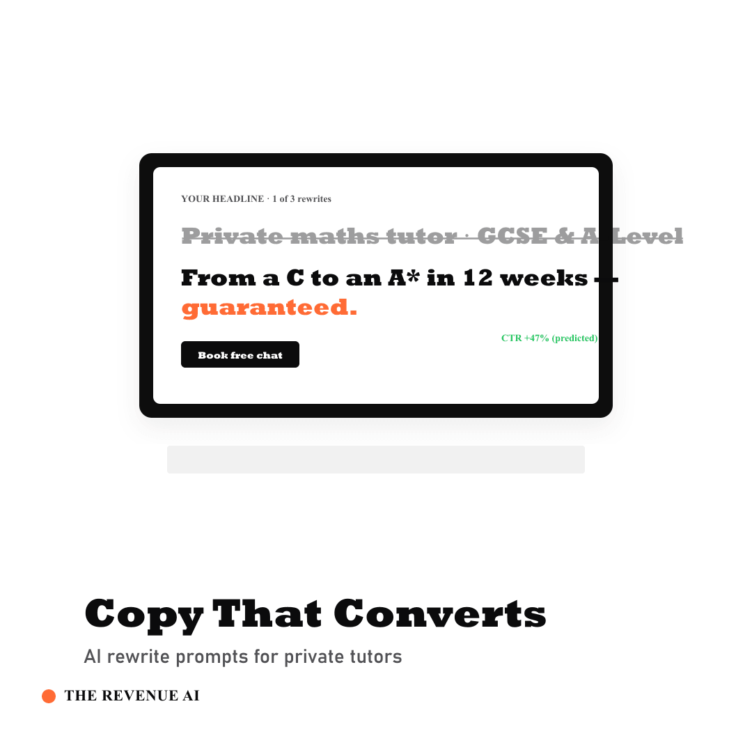 AI Website Copy Rewrite Prompts for Private tutors and education businesses (Complete Edition) — The Revenue AI