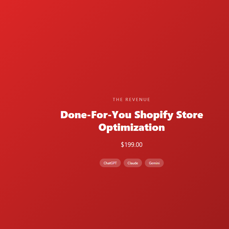 Done-For-You Shopify Store Optimization