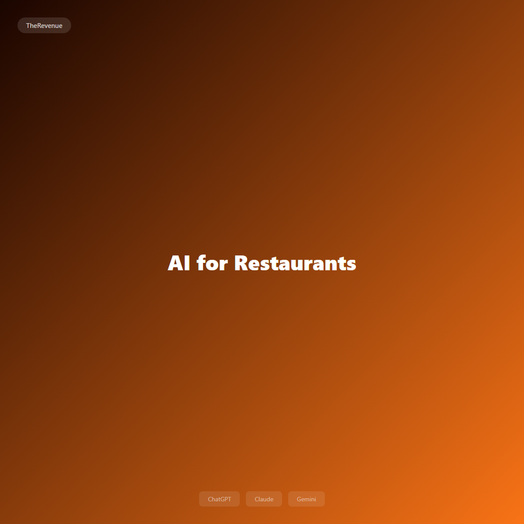 AI for Restaurants