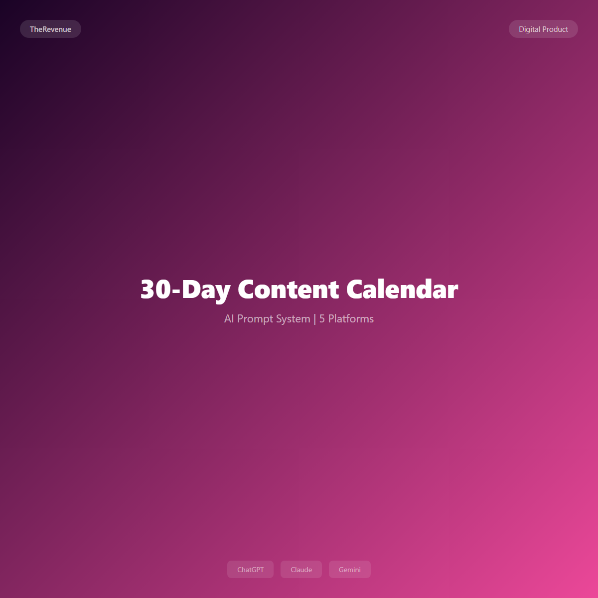 30-Day Content Calendar