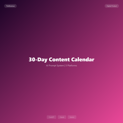 30-Day Content Calendar