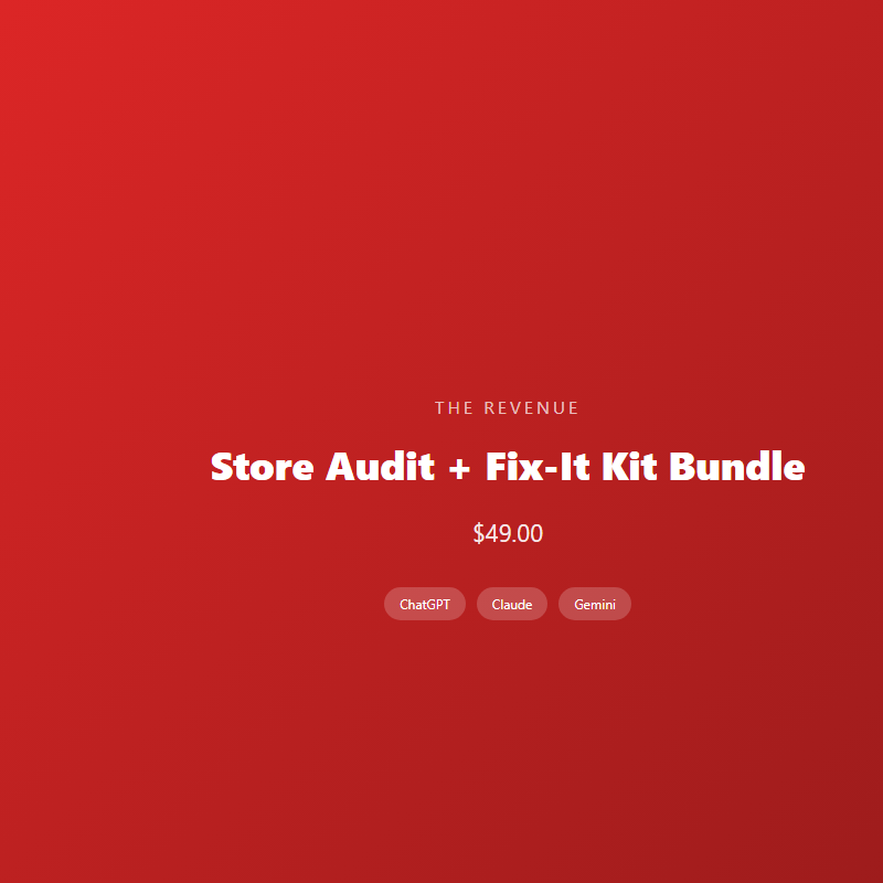 Store Audit + Fix-It Kit Bundle